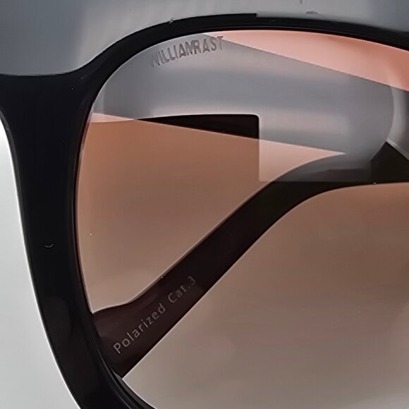 William Rast WR003P 01F Black Frame Polarized Brown Gradient Lens Sunglasses